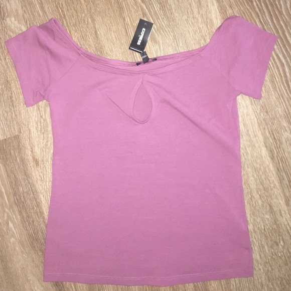 Express Tops - Off the shoulder top, with key hole